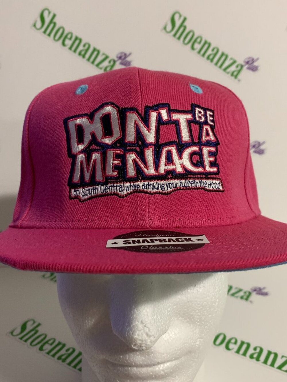 Headgear Classics Hat Don't Be a Menace South Central Snapback Pink Cap OSFM